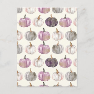 Carte Postale citrouille d'aquarelle motif