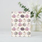 Carte Postale citrouille d'aquarelle motif (Debout devant)