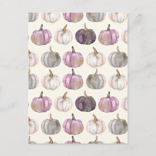 Carte Postale citrouille d'aquarelle motif (Devant)