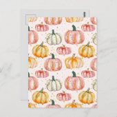 Carte Postale citrouille d'aquarelle motif (Devant / Derrière)