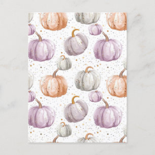 Carte Postale citrouille d'aquarelle motif