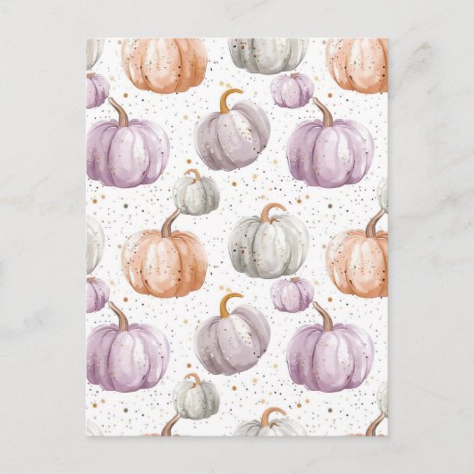 Carte Postale citrouille d'aquarelle motif (Devant)