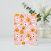 Carte Postale citrouille d'aquarelle motif (Debout devant)