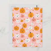 Carte Postale citrouille d'aquarelle motif (Devant / Derrière)