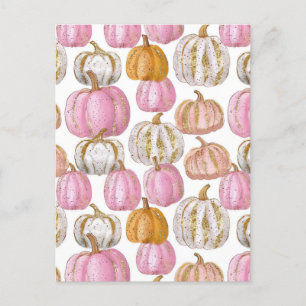 Carte Postale citrouille d'aquarelle motif