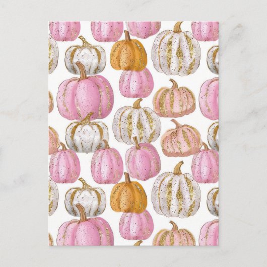 Carte Postale citrouille d'aquarelle motif (Devant)