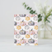 Carte Postale citrouille d'aquarelle motif (Debout devant)