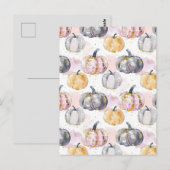 Carte Postale citrouille d'aquarelle motif (Devant / Derrière)