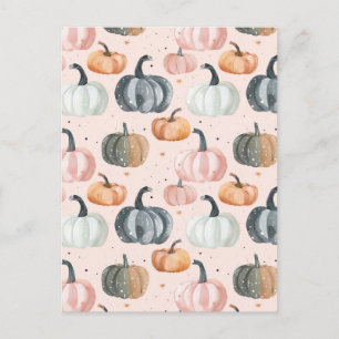 Carte Postale citrouille d'aquarelle motif