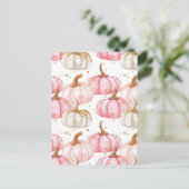 Carte Postale citrouille d'aquarelle motif (Debout devant)