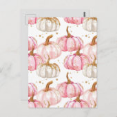 Carte Postale citrouille d'aquarelle motif (Devant / Derrière)