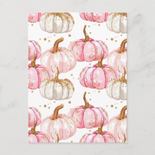 Carte Postale citrouille d'aquarelle motif (Devant)