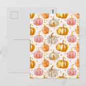 Carte Postale citrouille d'aquarelle motif (Devant / Derrière)