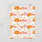 Carte Postale citrouille d'aquarelle motif (Devant / Derrière)