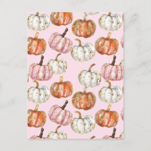 Carte Postale citrouille d'aquarelle motif