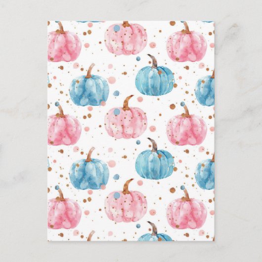 Carte Postale citrouille d'aquarelle motif (Devant)