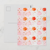 Carte Postale citrouille d'aquarelle motif (Devant / Derrière)