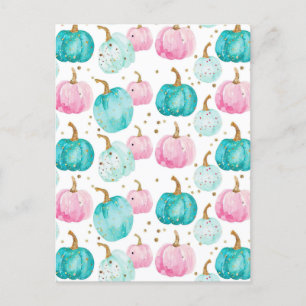 Carte Postale citrouille d'aquarelle motif