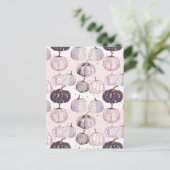 Carte Postale citrouille d'aquarelle motif (Debout devant)