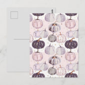 Carte Postale citrouille d'aquarelle motif (Devant / Derrière)