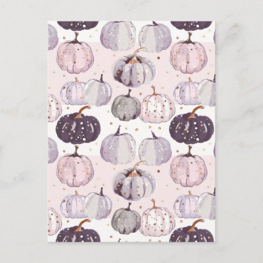 Carte Postale citrouille d'aquarelle motif (Devant)