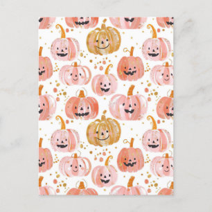 Carte Postale citrouille d'aquarelle motif