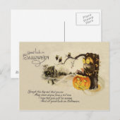 Carte Postale Citrouille d'arbre de la lanterne de Jack O' Lante (Devant / Derrière)