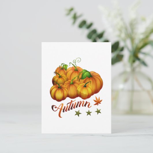 Carte Postale Citrouille d'automne (Debout devant)