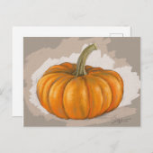 Carte postale Citrouille d'automne - Art original (Devant / Derrière)