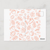 Carte Postale Citrouille d'automne Friendsgiving Potluck Invitat (Dos)