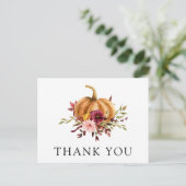 Carte postale Citrouille d'automne Merci (Debout devant)