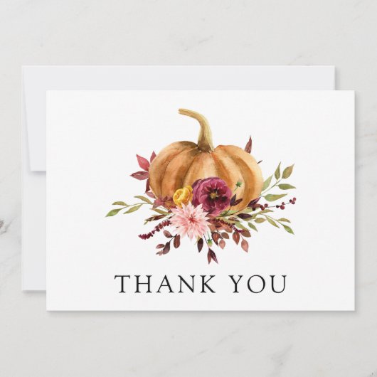 Carte postale Citrouille d'automne Merci (Devant)