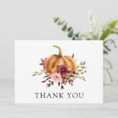 Carte postale Citrouille d'automne Merci (Debout devant)