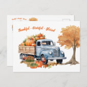 Carte Postale Citrouille d'automne moderne de la fête de Thanksg (Devant / Derrière)