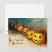 Carte Postale Citrouille de champ de foin de Jack O' Lantern (Devant / Derrière)