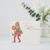 Carte Postale Citrouille de Jack O' Lantern Créature à dos de po (Debout devant)
