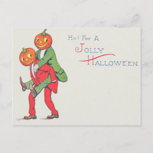 Carte Postale Citrouille de Jack O' Lantern Créature à dos de po