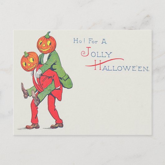 Carte Postale Citrouille de Jack O' Lantern Créature à dos de po (Devant)