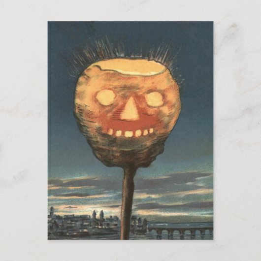 Carte Postale Citrouille de Jack O Lantern Lumineuse Épouvantabl (Devant)