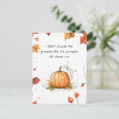 Carte postale Citrouille de récolte d'automne (Debout devant)