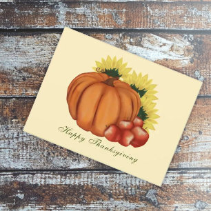 Carte Postale Citrouille de récolte d'automne bon thanksgiving