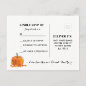 Carte postale Citrouille de réponse RSVP (Dos)