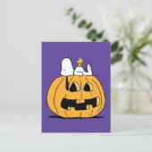 Carte Postale Citrouille de Snoopy et Woodstock pour Halloween (Debout devant)