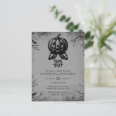 Carte Postale Citrouille de squelette effrayant Trick ou traiter (Debout devant)