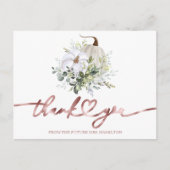 Carte Postale Citrouille de verdure Merci de Fête des mariées d' (Devant)