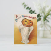 Carte Postale Citrouille d'enfant Jack O Lantern fantôme (Debout devant)