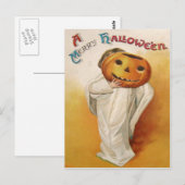 Carte Postale Citrouille d'enfant Jack O Lantern fantôme (Devant / Derrière)
