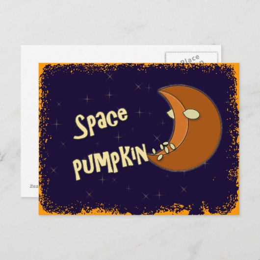 Carte Postale citrouille d'espace (Devant / Derrière)