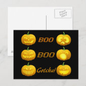 Carte postale Citrouille d'Halloween (Devant / Derrière)
