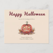 Carte Postale Citrouille d'Halloween Cottagecore (Devant)